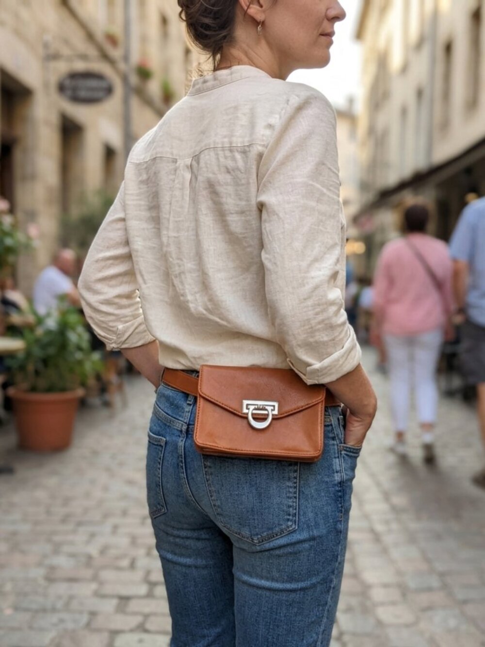 Leather Waist Bag - Tan Belt Pouch